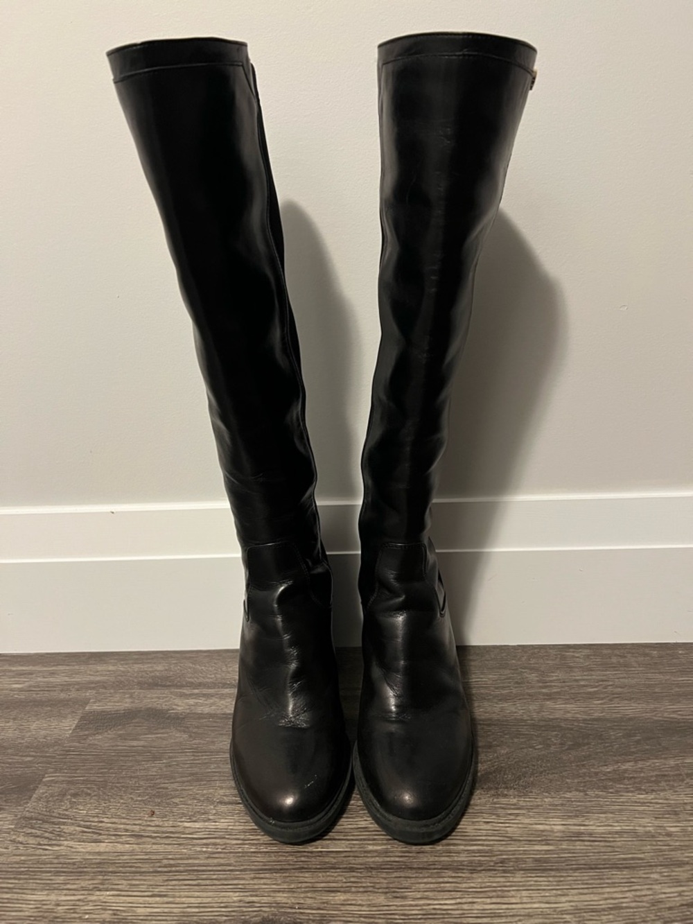 Sleek Over-the-Knee Black Leather Boots